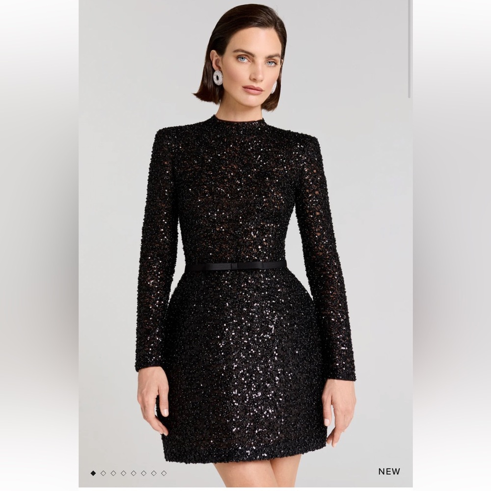 Used NADINE MERABI Black Edie Dress size SM - Picture 2 of 7